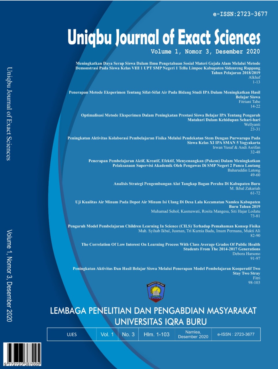 					View Vol. 1 No. 3 (2020): Uniqbu Journal of Exact Sciences (UJES)
				